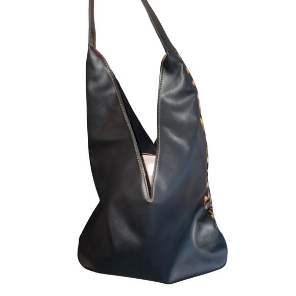 Catherine Malandrino Two Tone Leopard Print Hobo Bag NWT - Picture 5 of 7